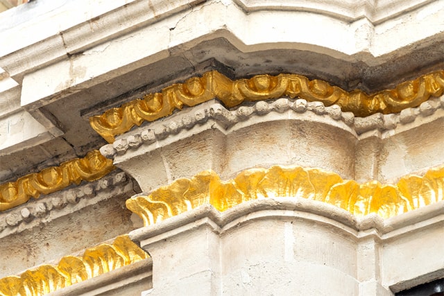 Gold Leaf application example on architectural detailing